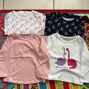 Bundle of 4 baby girls 🧒 long sleeve shirts.